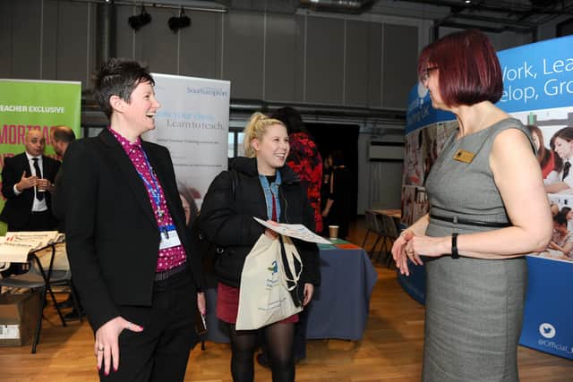 Lyndhurst Junior School headteacher Ali Beechurst (left) is concerned about the 'immense pressure' on teachers having to juggle teaching large numbers of children in school with delivering remote lessons.
Picture: Sarah Standing (110220-7391)