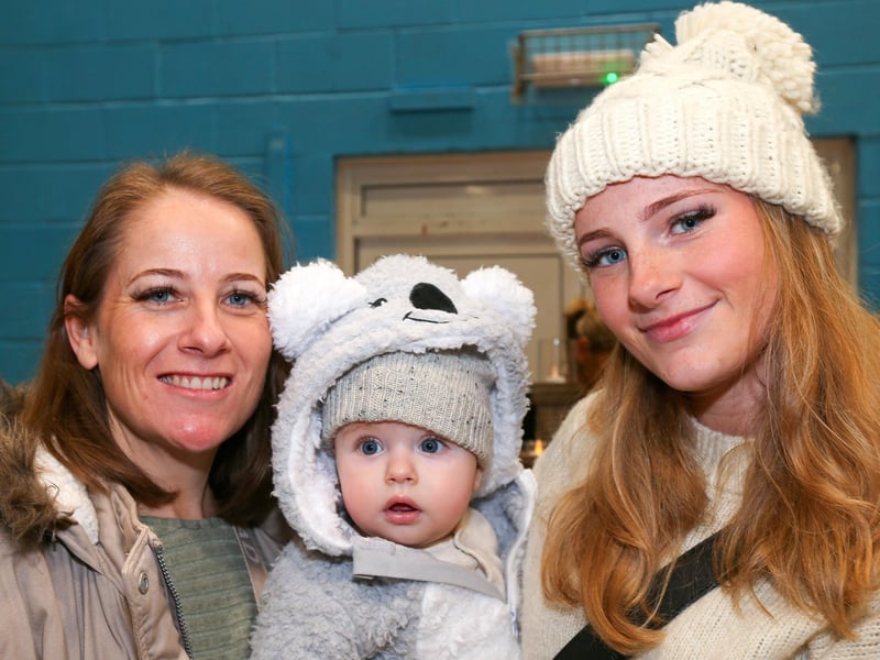 From left, Steph Ogle  Oliver Ogle, 5 months, and Allira Ogle. Fareham Indoor Christmas market, Fareham Leisure Centre
Picture: Chris Moorhouse