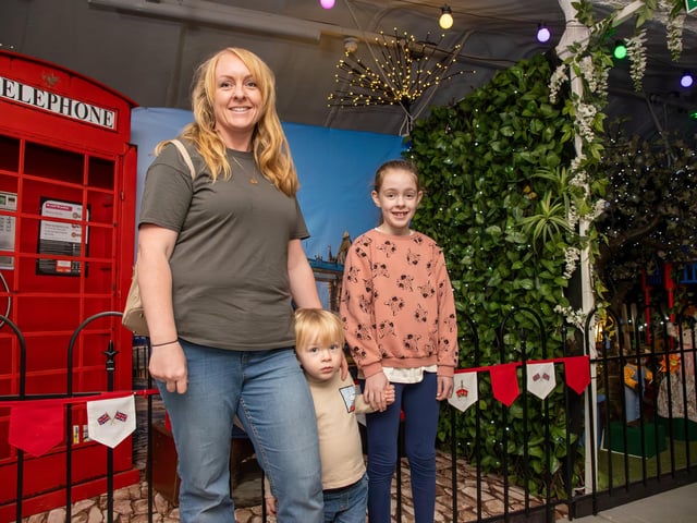 Charlotte Bull with George, 2, and Ivy, 7, at the Enchanted Walk at Keydell Nurseries.Photos by Alex Shute