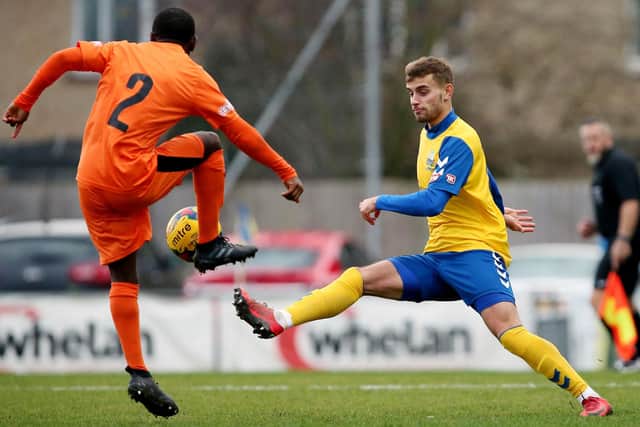 Pat Suraci, right, came off the bench to score twice for Gosport at Beaconsfield. Picture: Chris Moorhouse