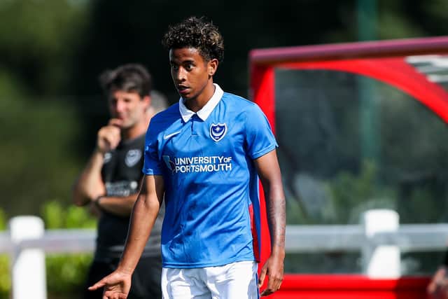 Marlee Francois of Bristol City donned Pompey's shirt to become their goal hero. Picture: Rogan/JMP