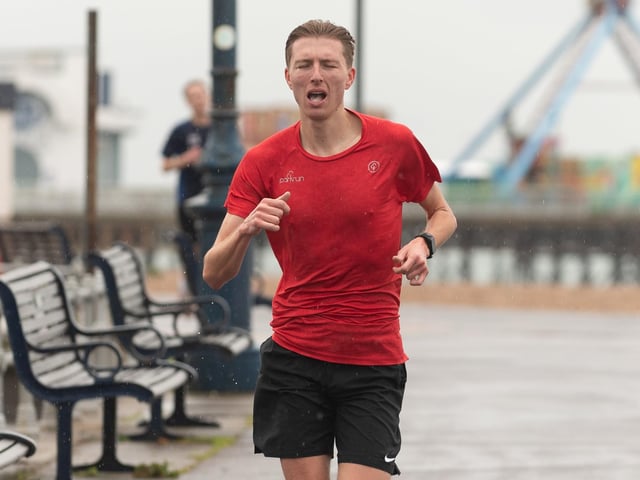 A competitor battling hard in the Southsea parkrun. Picture: Keith Woodland (010421-20)