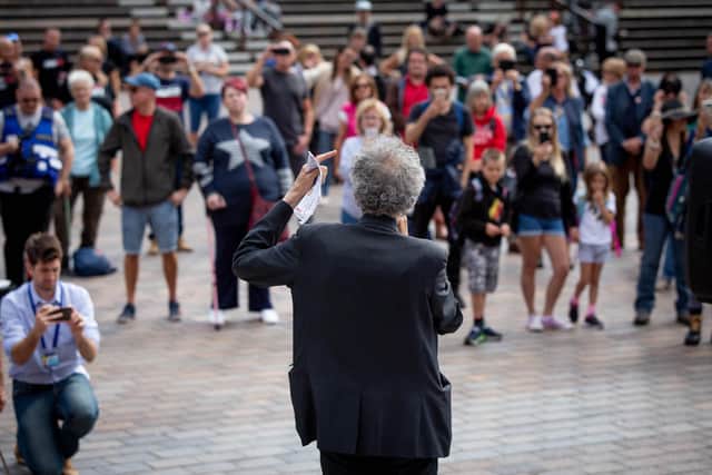 Piers Corbyn giving a speech at the event
Picture: Habibur Rahman