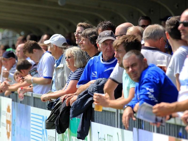 Part of the crowd at Neywood Lane for the Rocks v Pompey friendly in 2014.