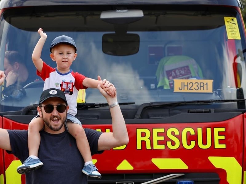 Matt Hurricks and his son Jenson, 3.