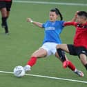 Pompey skipper Jade Bradley in action against Gillingham at Westleigh Park last October. Pic: Dave Haines.