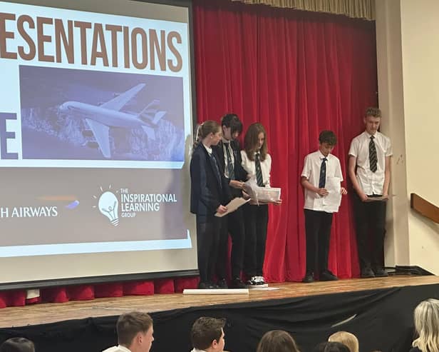 Purbrook Park School Year 8 presenting their idea to the judges