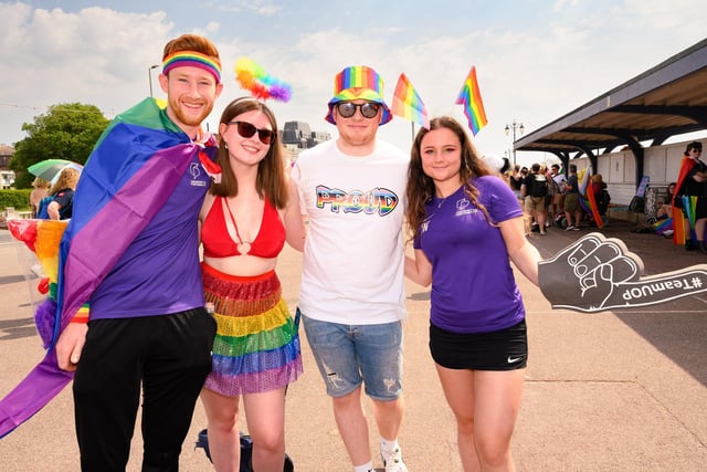 Pictured is: A group preparing to march in the Portsmouth Pride parade.

Picture: Keith Woodland