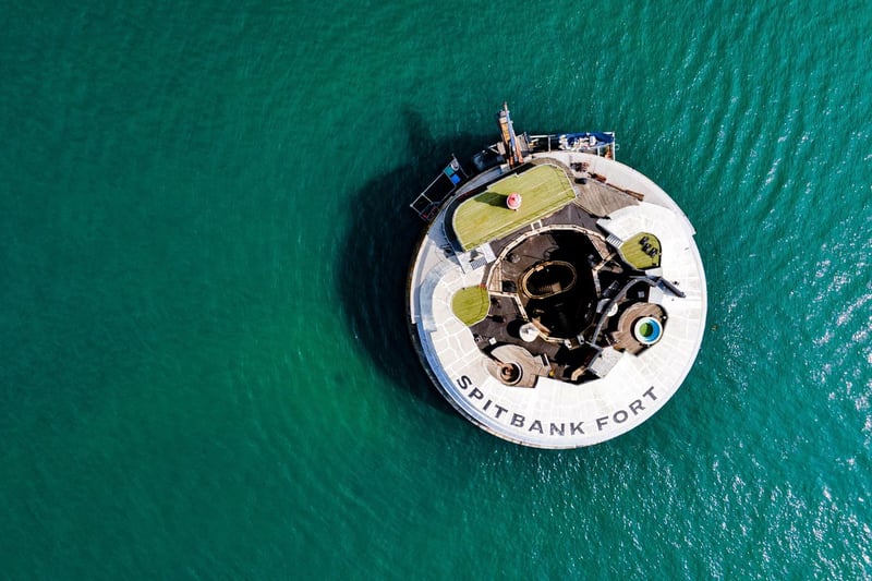 Spitbank Fort from the sky. The fort, which sits in the Solent, has been sold at auction with Savills and it went for £1,010,000. Picture: Neil CampbellInstagram: @Skymarinerwww.skymarinerdrone.com