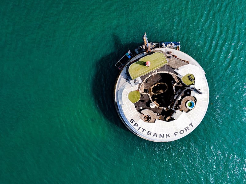 Spitbank Fort from the sky. The fort, which sits in the Solent, has been sold at auction with Savills and it went for £1,010,000. Picture: Neil CampbellInstagram: @Skymarinerwww.skymarinerdrone.com
