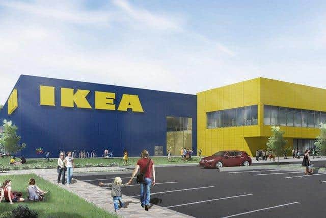 An artist's impression of how the IKEA in Lancing could have looked