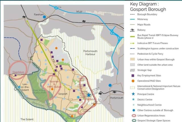 Gosport Borough Council's draft new Local Plan to 2038 map