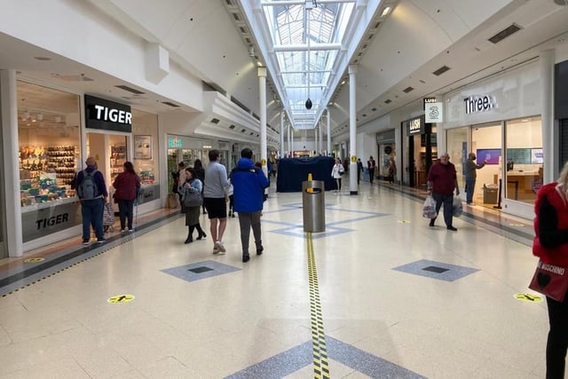 A busier scene in the Bridges on Monday.