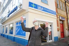 More than 100,000 people in Portsmouth have now had at least one Covid vaccination, and 360,000 across Portsmouth, Fareham, Gosport, Havant and East Hampshire have had theirs. The News, Portsmouth, visited Lalys Pharmacy in Guildhall Walk, Portsmouth on April 22.

Pictured is: Angela Burbeck (49) from Fareham.

Picture: Sarah Standing (220421-7050)