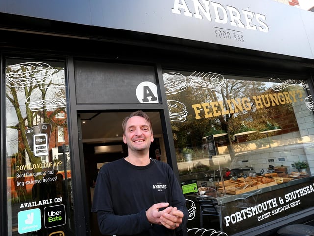 Co-owner André Guedeney celebrates the thirty fifth anniversary of the family business at André's on Havant Road, Drayton
Picture: Chris Moorhouse