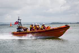 Pictured is: The Norma T Portsmouth's B class inshore lifeboat. The lifeboat was deployed to the Langstone Harbour mouth entrance after a windsurfer got into difficulties. Picture: Keith Woodland (260521-66)