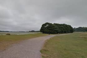 The woman was rescued after getting stuck in knee-high mud in Portchester. Picture: Google Street View.