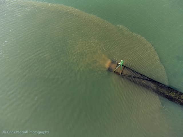 Southern Water's Budds Farm outfall photographed pouring out untreated sewage at 3.42pm on October 21 2021. Picture: Chris Pearsall Commercial Photography