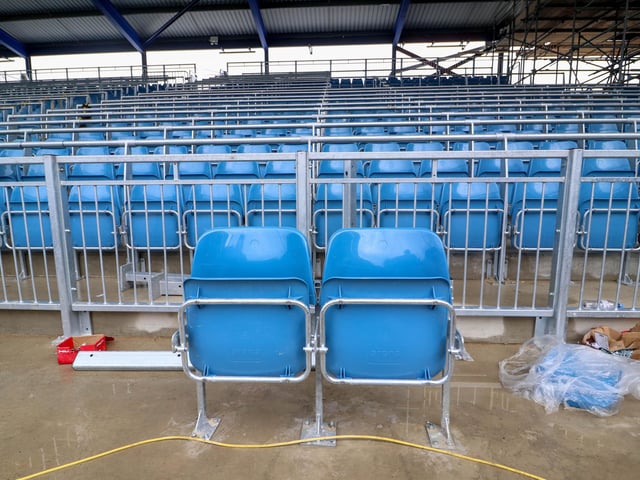 Work continues on the Milton End, which will include safe standing. Picture: Habibur Rahman