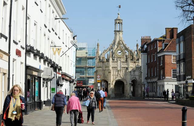 Chichester has been named the most relaxed city in the UK. Pictured is West Street. Photo: Kate Shemilt