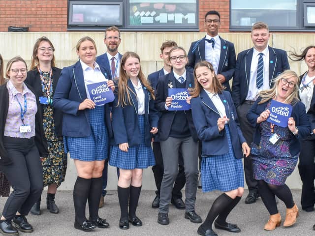 Students are said to be 'proud of their school' and 'encouraged to aim high'.