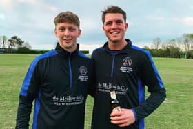 Hambledon skipper Spencer Le Clercq, left, and new overseas signing Matt De Villiers after sharing a 151-run stand in their side's opening-day victory over Fair Oak.
