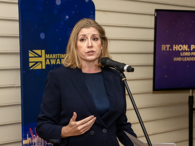 Penny Mordaunt MP speaking at the event.