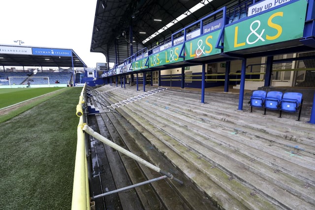 The South Stand lower facing the Milton End, showing the removal of seats as part of ongoing work to update Fratton Park. Picture: Robin Jones - Digital South