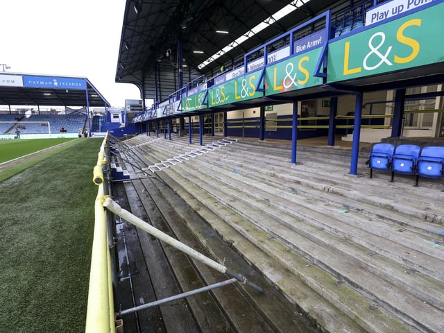 The South Stand lower facing the Milton End, showing the removal of seats as part of ongoing work to update Fratton Park. Picture: Robin Jones - Digital South