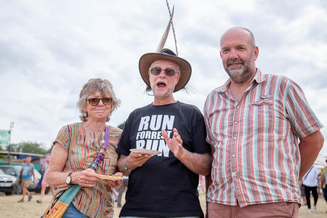 'Now the band you don't want to miss is...' Jo Turner, Andy Slayter and Steve Turner. Picture: Habibur Rahman