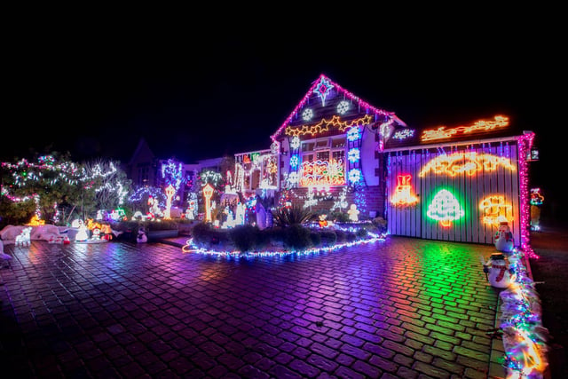 Bill and Barbara Wright have been doing their Christmas lights for charity for the last 16 years and every year they get an amazing response from people in the local area. 
Pictured: Christmas lights at Bill and Barbara Wright's home in Portchester on Monday 4th December 2023

Picture: Habibur Rahman