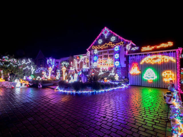Bill and Barbara Wright have been doing their Christmas lights for charity for the last 16 years and every year they get an amazing response from people in the local area. 
Pictured: Christmas lights at Bill and Barbara Wright's home in Portchester on Monday 4th December 2023

Picture: Habibur Rahman