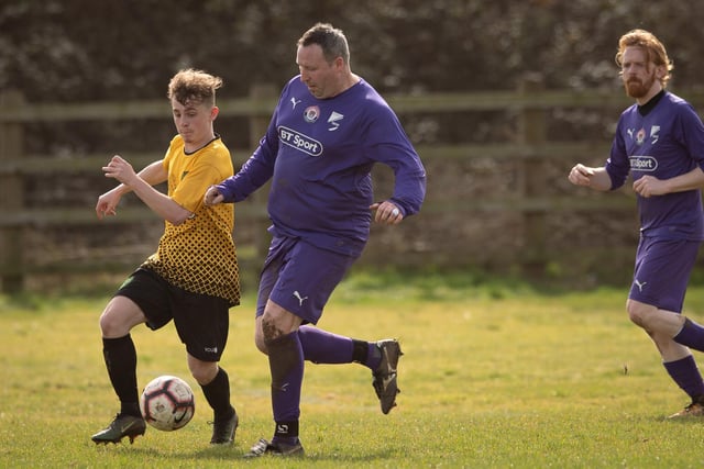 Action from AFC Tamworth's 7-2 victory over Gosham Rangers in Division Two of the City of Portsmouth Sunday League. Picture: Keith Woodland (120321-711)