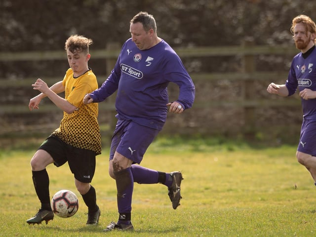 Action from AFC Tamworth's 7-2 victory over Gosham Rangers in Division Two of the City of Portsmouth Sunday League. Picture: Keith Woodland (120321-711)
