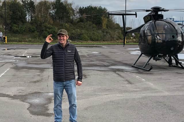 John Bream before he jumped from a helicopter into the Solent, breaking the world record for the highest freefall jump from an aircraft into water.
Picture: Tom Cotterill