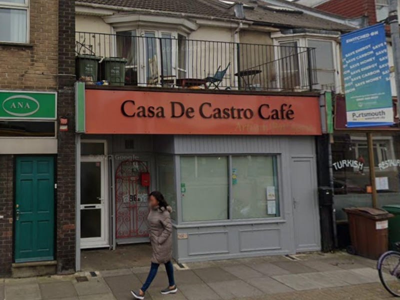 Casa De Castro, a cafe or canteen at 96a Albert Road, Southsea was given a score of two on March 1.