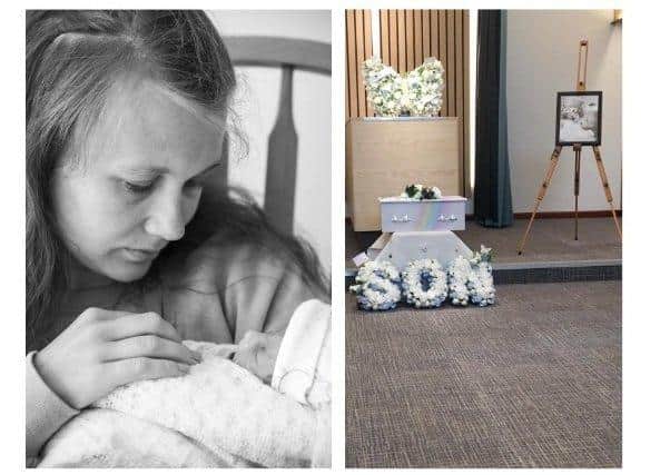 Ashleigh Beeney from Gosport and her son Arlo-Blue, who was still-born
