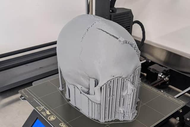 The 3D-printed skull of the victim developed by the University of Portsmouth that was used as evidence in court. Pic: Hants police