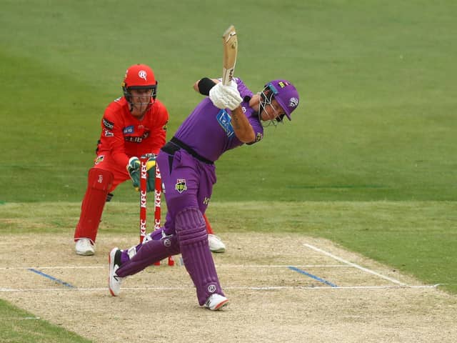 D'Arcy Short, seen here batting for the Hobart Hurricanes, will play for Hampshire in the 2021 Vitaliy Blast tournament. Photo by Mike Owen/Getty Images.