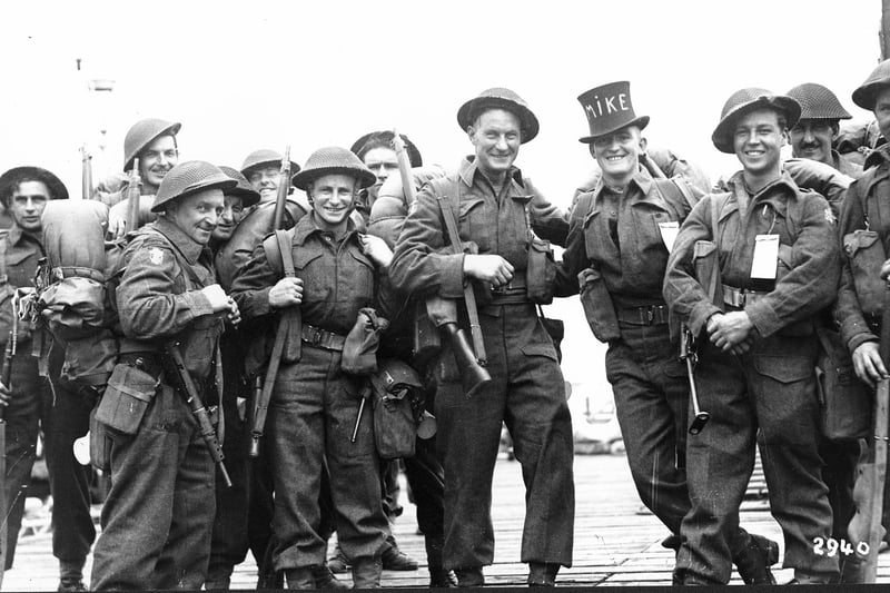 Troops posing for the camera
