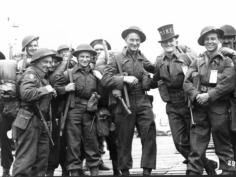 Troops posing for the camera
