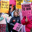 Striking teachers at the National Education Union rally in Guildhall Square, Portsmouth 
Picture: Chris Moorhouse (jpns 010223-34)