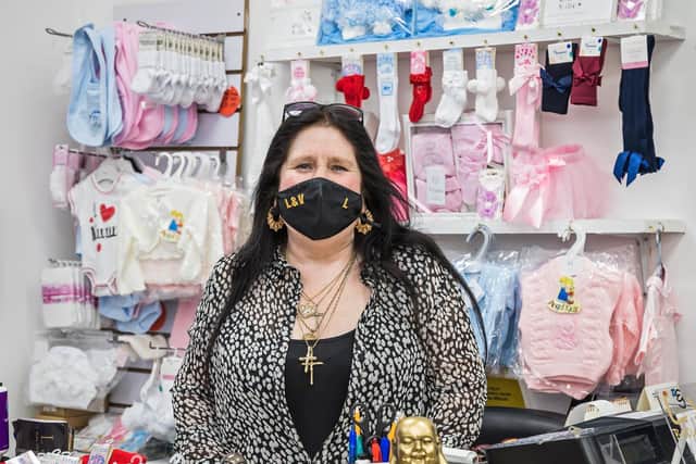 Lesley Gofton behind the counter of her shop L&V Baby, Children's and Dancewear in Leigh Park in 2021.
Picture: Mike Cooter
