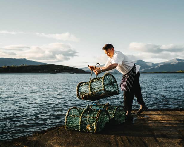 Chef, Michael Leathley on the Argyll coast in Scotland.