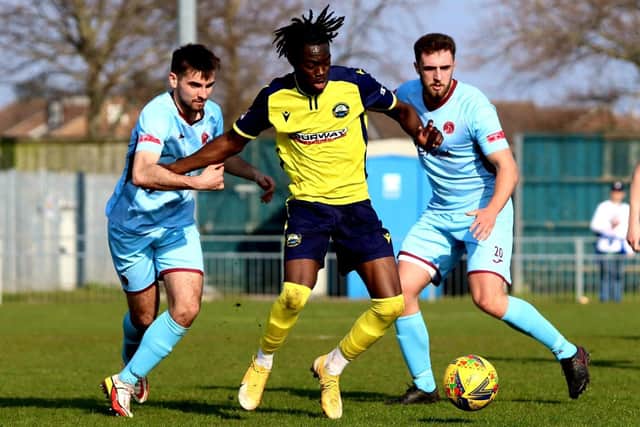 Billie Busari is set to return to Gosport Borough training next week. Picture by Tom Phillips