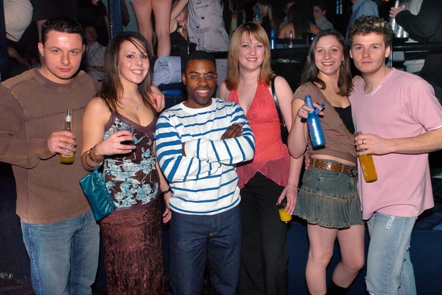 Clubbers enjoying the Friday night scene in Time & Envy nightclub at South Parade, Southsea in the 00s.