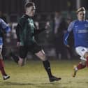 Jamie Howell (right) in action for Pompey in the Hampshire Senior Cup at Andover New Street in December. Picture: Jason Brown