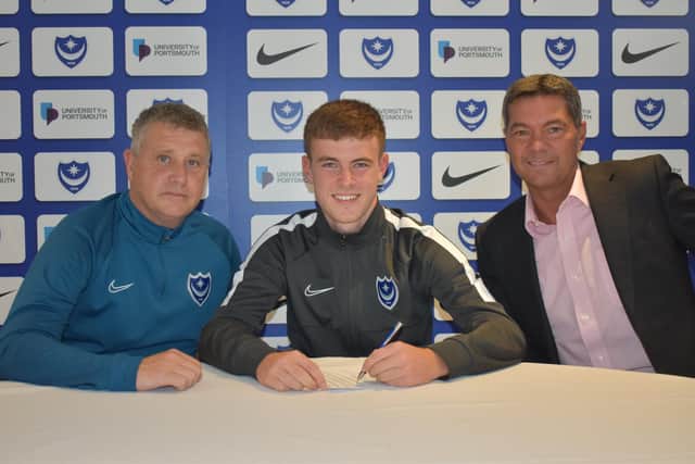 Harvey Rew signed his first professional deal at Pompey in October 2019. Picture: Portsmouth FC