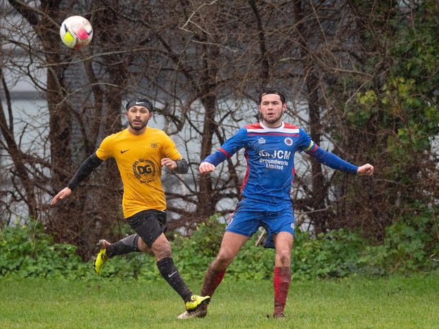 FFTP (yellow) v The Meon. Picture by Keith Woodland
