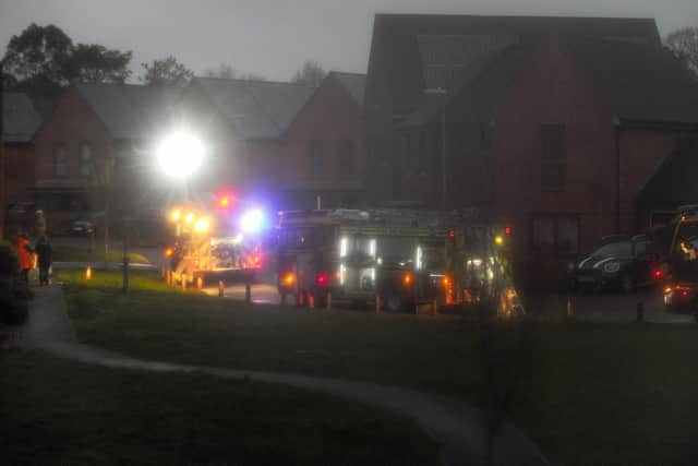 Fire engines in Reed Close, Swanmore